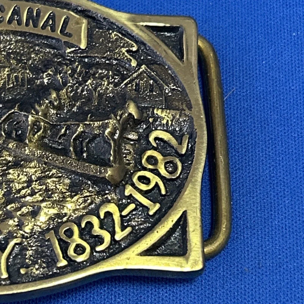 Erie Canal Buffalo NY State Solid Brass Belt‎ Buckle Heritage Mint Vintage 1981